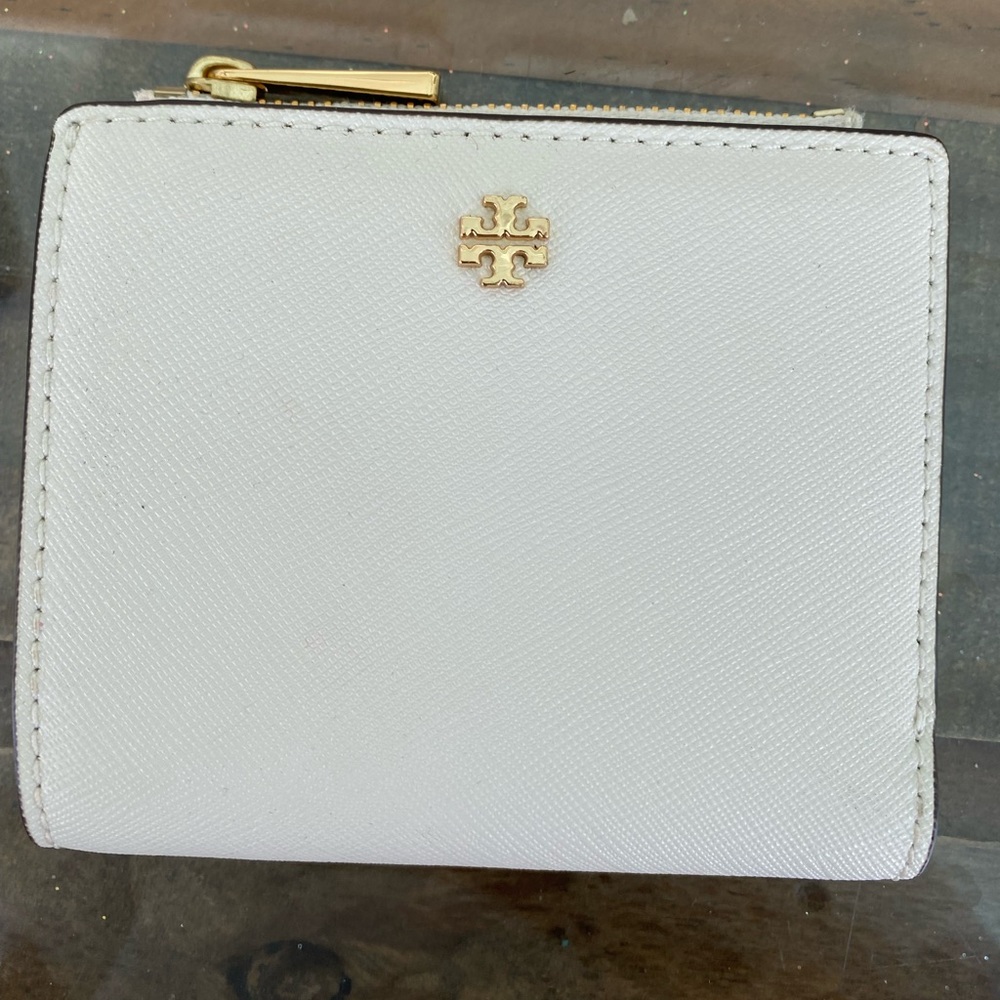 Tory Burch robinson mini wallet cream